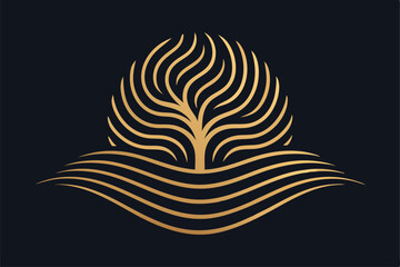 Obraz premium Gold Line Wood Texture Art Design