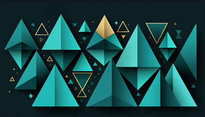 Abstract_Turquoise_Triangles_Background_Modern_Geometric_Design_With_Gold_Accents_Elegant_Minimalist_Wallpaper_For_Creative_Projects_And_Presentations