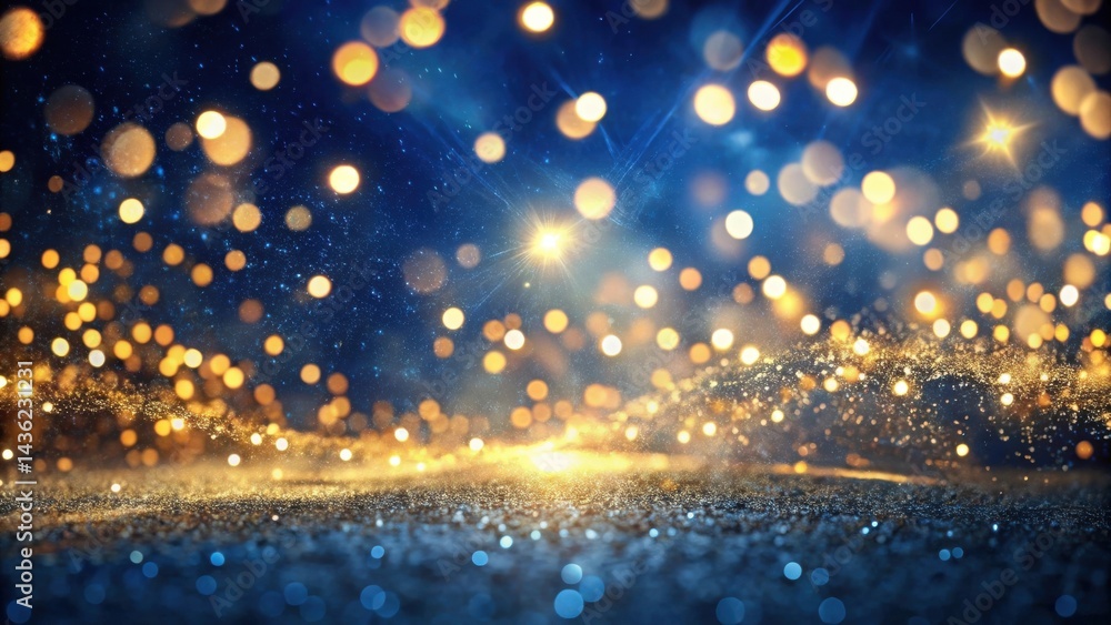Poster Abstract Sparkling Glittering Background with Shimmering Lights and Glowing Particles