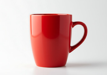 Vibrant Red Mug: Perfect Stock Photo for Coffee, Tea, and Drink Brands