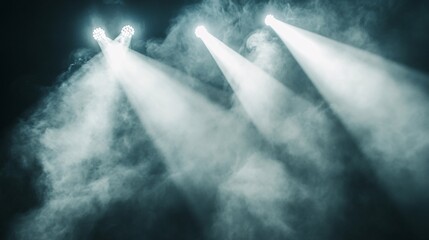 Stage lighting, smoky atmosphere, concert background, design element