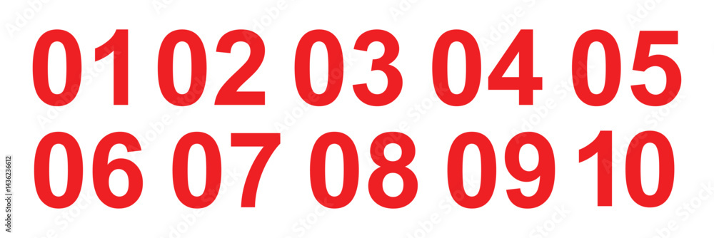 Poster simple typography numbers in flat style. bullet point number symbol sign for apps, ui, and website. 