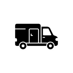 Solid Black Representation of a Compact Delivery Van with High Roof