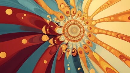 Abstract swirling fractal art with warm color palette