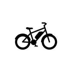 Fototapeta premium Minimalistic Black Side-View of an Electric Bicycle with Smooth Curves and Clear Outline
