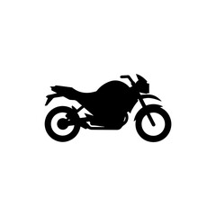 Fototapeta premium Minimalistic Solid Black Motorcycle with Two Wheels and Handlebars Designed for Speed