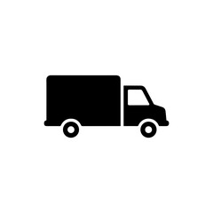 Fototapeta premium Sleek Black Cargo Van Icon with Side Doors and Clean Lines