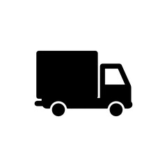 Fototapeta premium Sleek Black Icon of a Delivery Truck with Side Profile Design