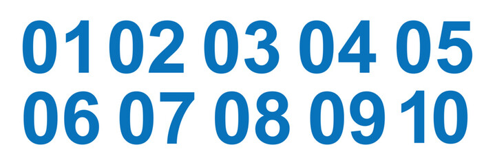 Bullet point collection. Abstract number bullet points. Blue isolated font in vector flat. Power point presentation marker. Vector illustration. 