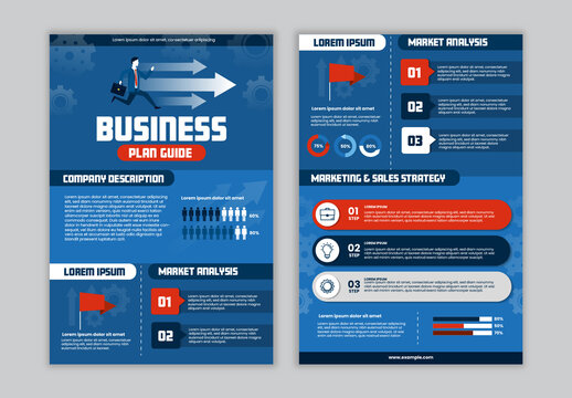 Blue And Red Professional Business Plan Guide Infographic