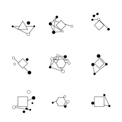 Futuristic technology-inspired icon set.
