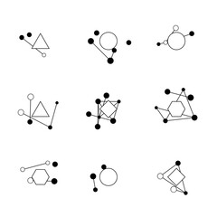 Futuristic technology-inspired icon set.
