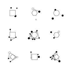 Futuristic technology-inspired icon set.
