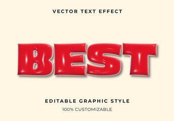 Glossy Inflated Rubber Text Effect
