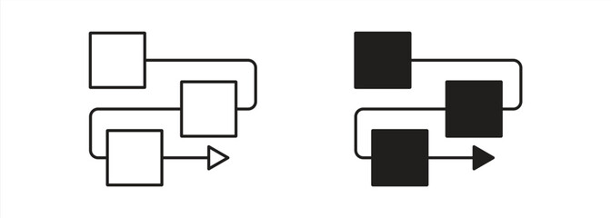
Flowchart. Workflow flowchart, Business hierarchy structure, organizational chart and flowchart, isolated on white background, vector illustration.