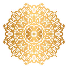 Luxury golden royal mandala arabesque islamic pattern for wedding invitation card in gold