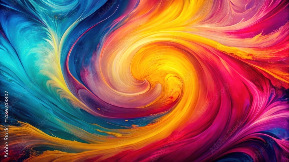 Aufkleber abstract swirling vibrant hues a dynamic composition of colorful paint strokes creating a mesmerizin