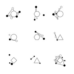 Futuristic technology-inspired icon set.
