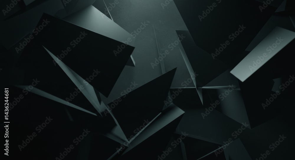 Fototapete abstract geometric dark background with sharp edges and dynamic light effects creating a modern and 