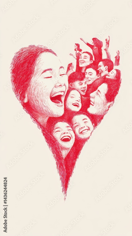 Poster emotional expression of empathy and joy in art representation during shared experiences