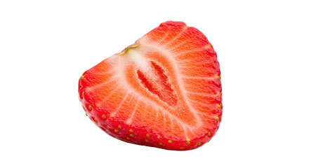 Ruby heart revealed A sliced strawberry on infinite black