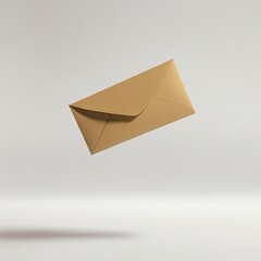 Beige envelope, floating in mid-air