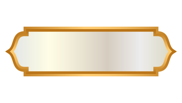  Luxury Golden Arabic Islamic Banner Title Frame Text Box Border Transparent Background	
