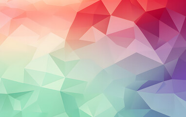 Obraz premium Low poly triangular background in bright rainbow colors. Colorful polygonal banner template. Multicolor backdrop in origami style. Vector eps8 illustration with irregular triangles. 