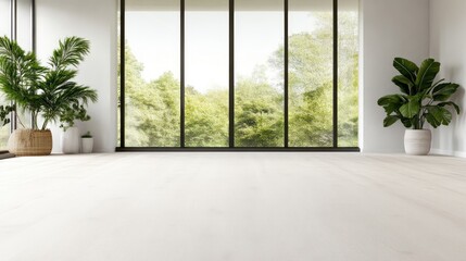 Fototapeta premium Modern Interior with Large Windows