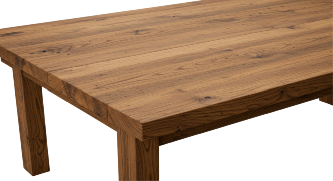 Rustic wooden table A textured surface with natural grain knots  rich color