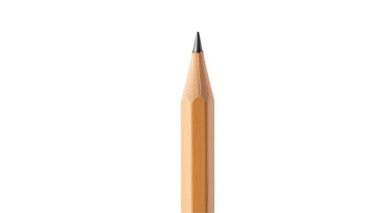 Sharp focus on a solitary pencil with a poised dark graphite tip against an absolute black backdrop