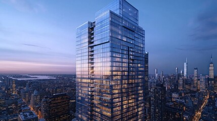 Obraz premium Modern skyscraper in urban skyline