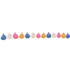 Handrawn decorative icing drops border