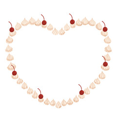 Handrawn decorative icing drops Heart shaped