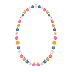 Handrawn decorative icing drops Oval shaped