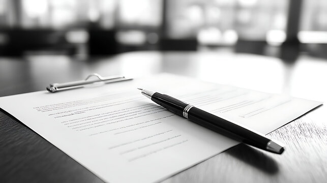 A pen sits on top of a piece of paper - Powered by Adobe