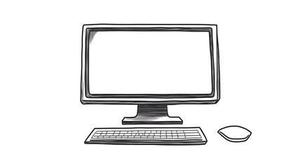 A computer monitor with a mouse on the right side