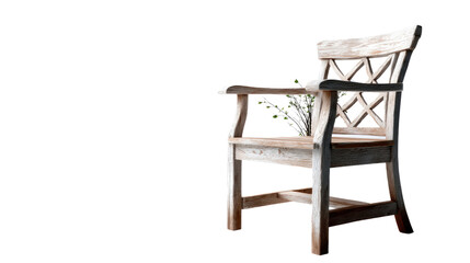 Antique Chair: A weathered, antique wooden chair with a timeless design, radiating rustic charm. It evokes a sense of history, simplicity, and the enduring beauty of aged craftsmanship.
