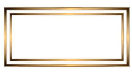 Golden Rectangular Frame: Elegant golden rectangular frame for design and decoration, ideal for presentations, invitations, or adding a touch of luxury to any visual project.