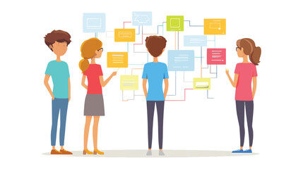 vector group of business people in office