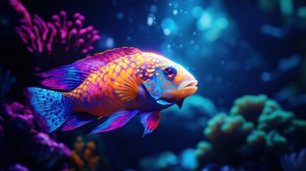 Obraz premium Vibrant tropical fish in coral reef