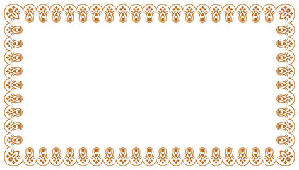 Luxury golden rectangle corner certificate border pattern line photo frame islamic wedding invitation background