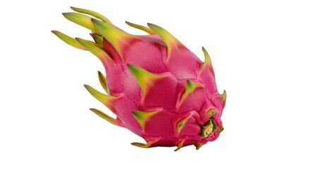 Spiky Majesty A vibrant dragon fruit stands regal against the void