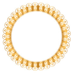 Golden circle frame text box with gold award ribbon icon anniversary badge