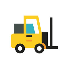 Forklift Industrial Vehicle Vector Icon Design
