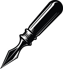 Sleek Awl Silhouette Symbol for Precision Work