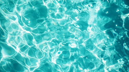 Obraz premium Bright turquoise water surface, dynamic waves creating a serene and refreshing atmosphere, ideal for backgrounds or wellness themes.