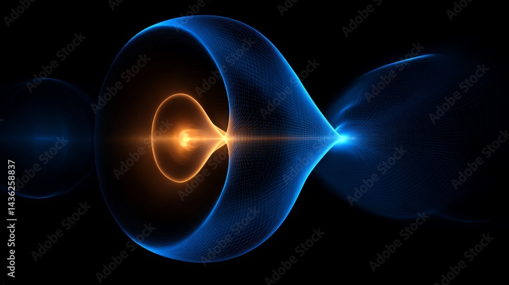 Poster abstract representation of energy dynamics with vibrant colors and fluid shapes.