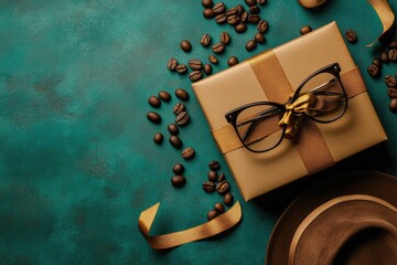 Gift Box, Glasses, Coffee Beans, Hat