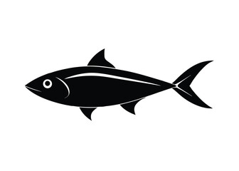 Sleek Black Tuna Vector Design.
